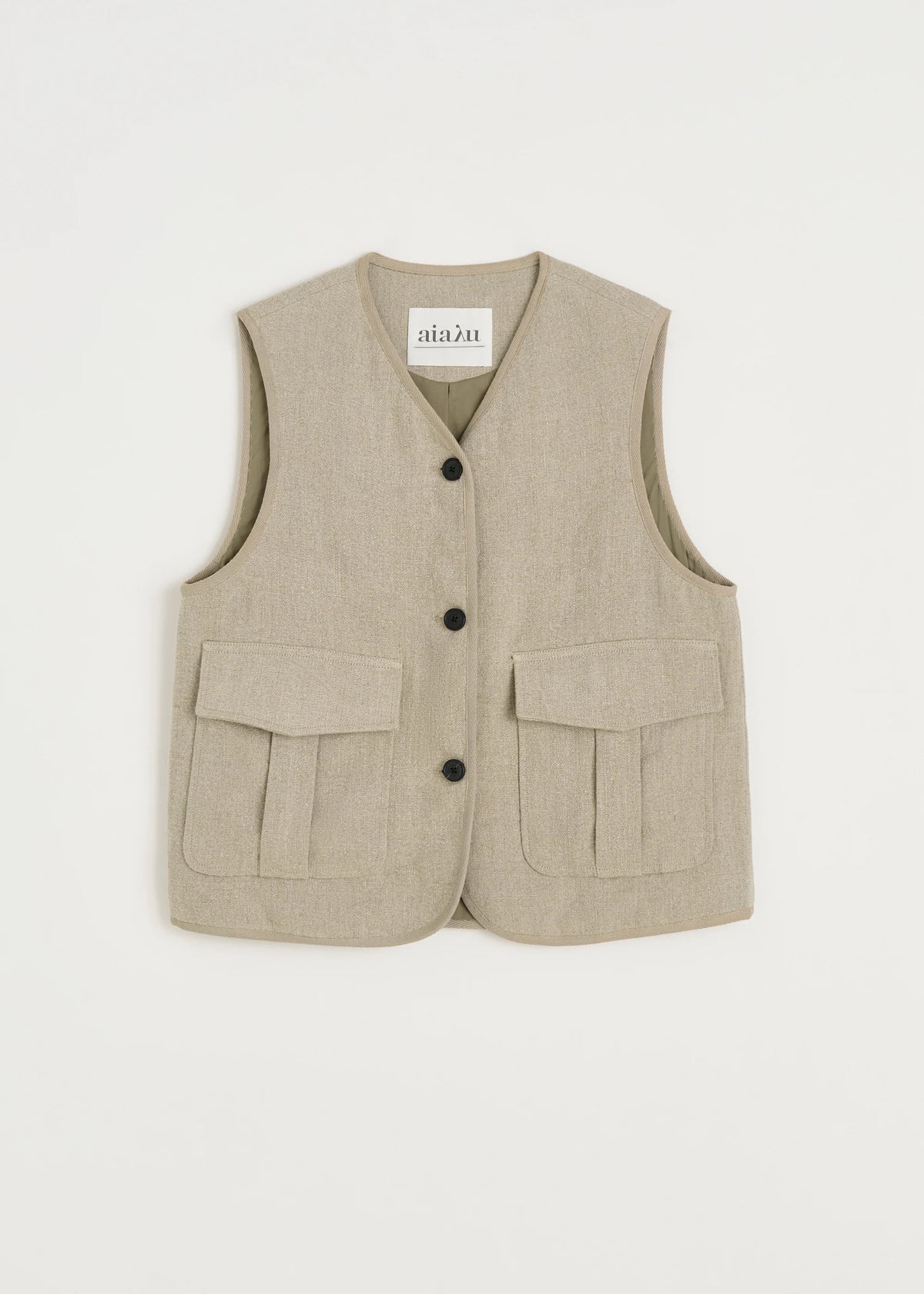 Aiayu Vest Heavy Linen | Pure Natural