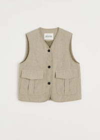Aiayu Vest Heavy Linen | Pure Natural