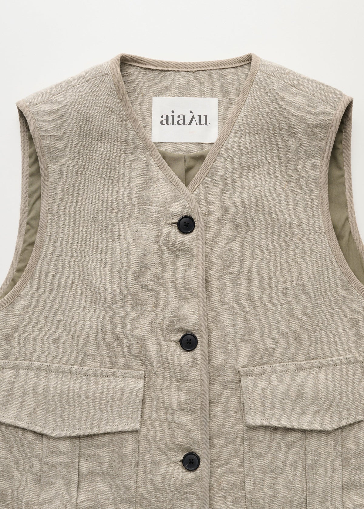 Aiayu Vest Heavy Linen | Pure Natural