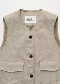 Aiayu Vest Heavy Linen | Pure Natural