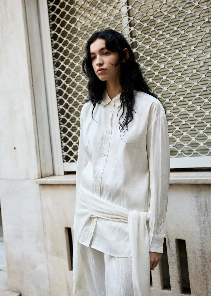 Aiayu Shirt Recycled Silk | Pure Ecru