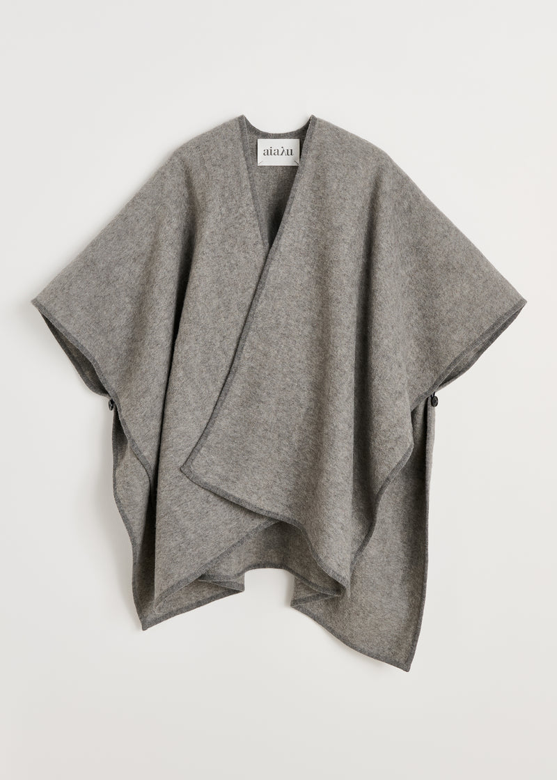 Aiayu Averyl Poncho Wool | Pure Grey
