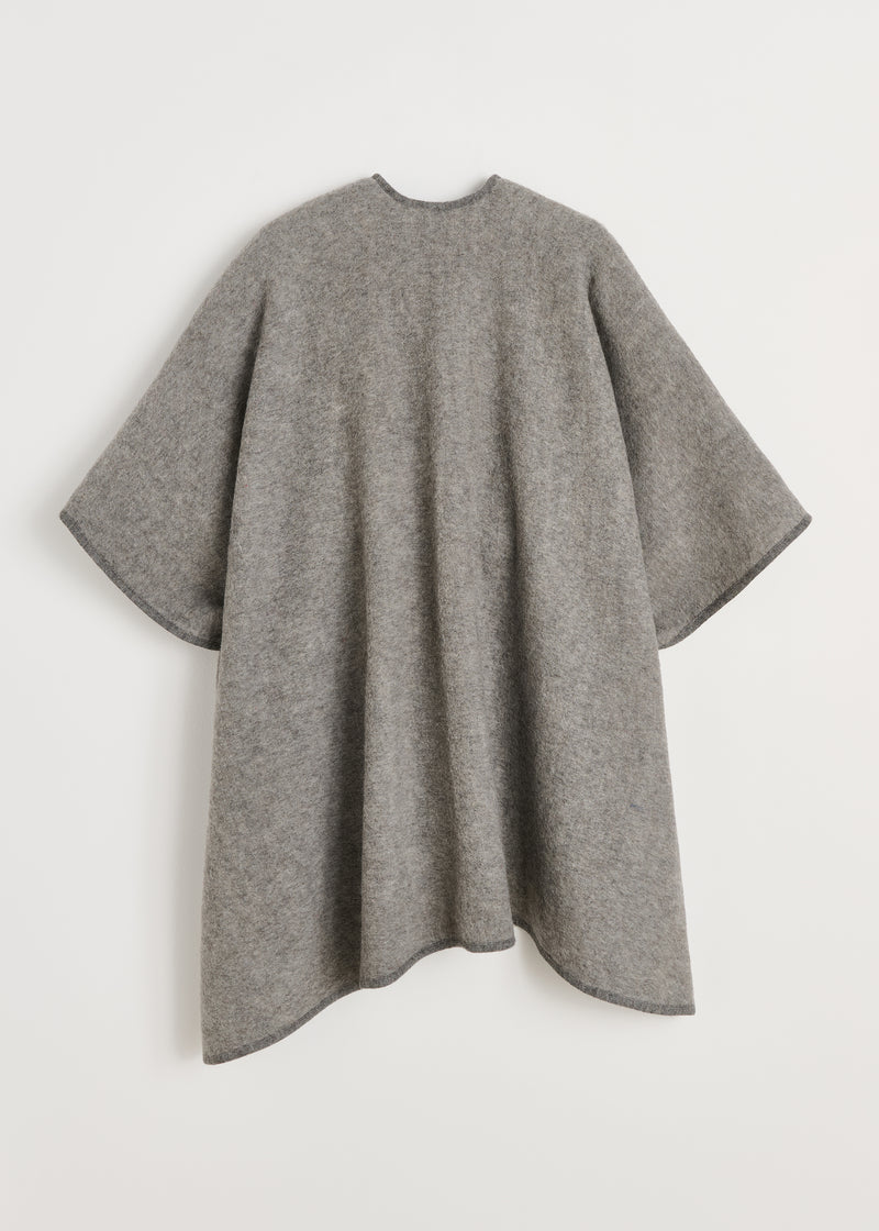 Aiayu Averyl Poncho Wool | Pure Grey