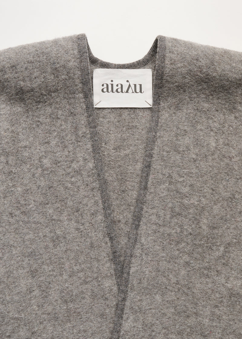 Aiayu Averyl Poncho Wool | Pure Grey