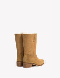Dico Copenhagen Julia Gaucho Boot | Shearling Fur Camel/ Light Tan | Rulam Støvle