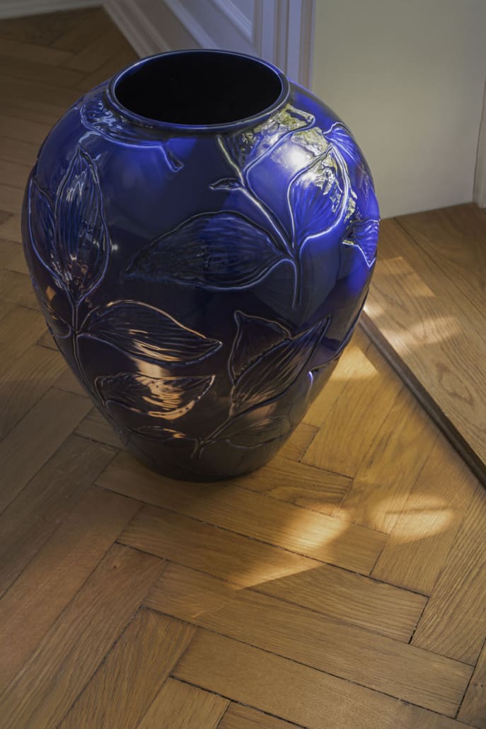 Bergs Potter Copenhagen Florita Large Vase 45 cm. | Agate Blue | KUN I FYSISK BUTIK