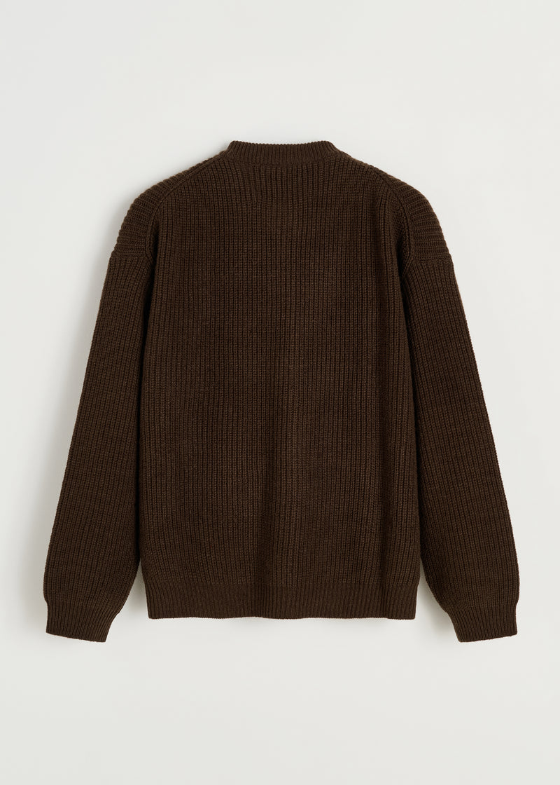 Aiayu Bine Wool Cardigan | Dark Brown