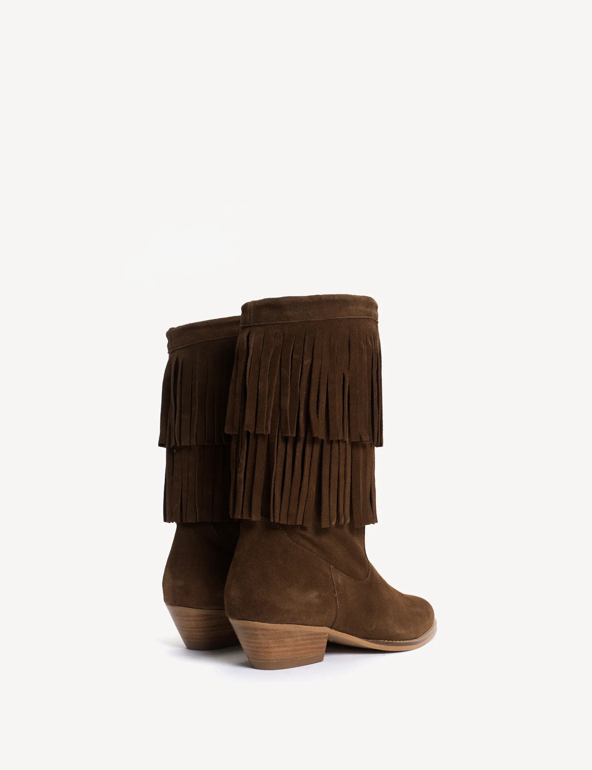 Dico Copenhagen Celina Fringes Boot | Dark Brown Calf Suede