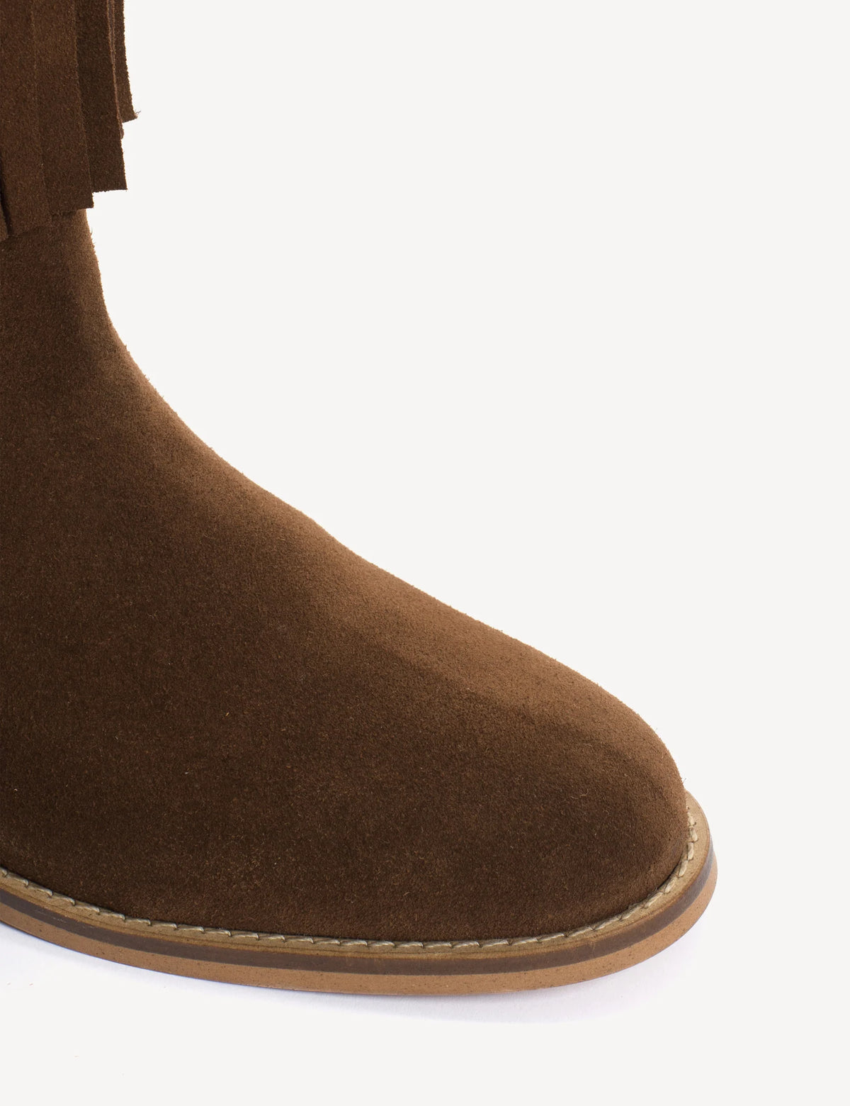Dico Copenhagen Celina Fringes Boot | Dark Brown Calf Suede