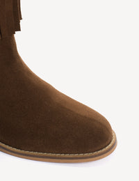 Dico Copenhagen Celina Fringes Boot | Dark Brown Calf Suede