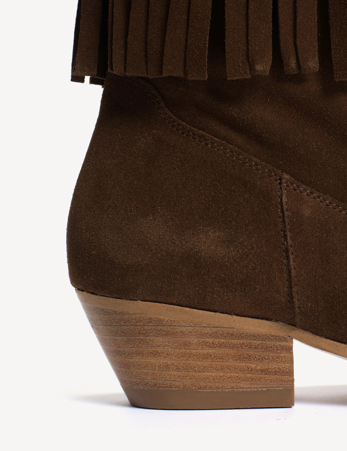 Dico Copenhagen Celina Fringes Boot | Dark Brown Calf Suede