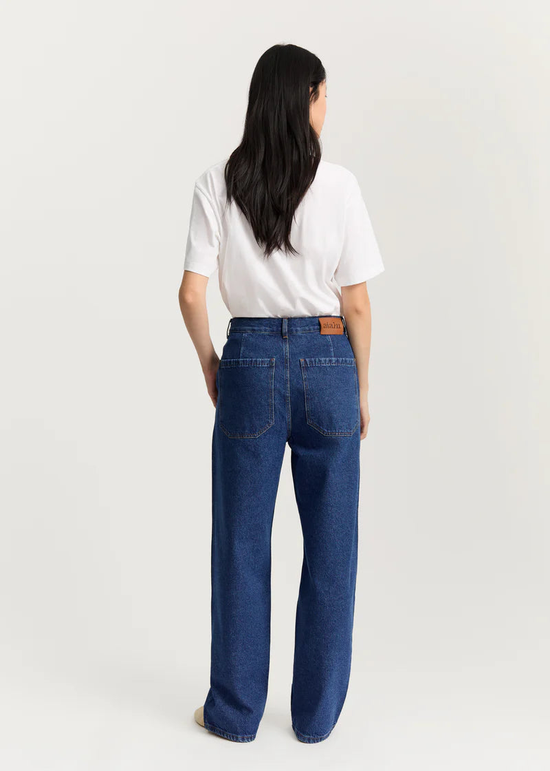 Aiayu Carlo Midwaist Wide Jeans | Mid Blue