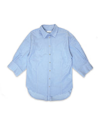 Proem Parades Claire Check SS Shirt | White & Baby Blue Check