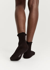 Aiayu Cotton Frill Strømper | Chocolate