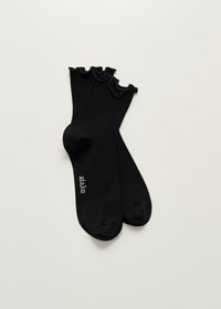 Aiayu Cotton Frill Strømper | Black