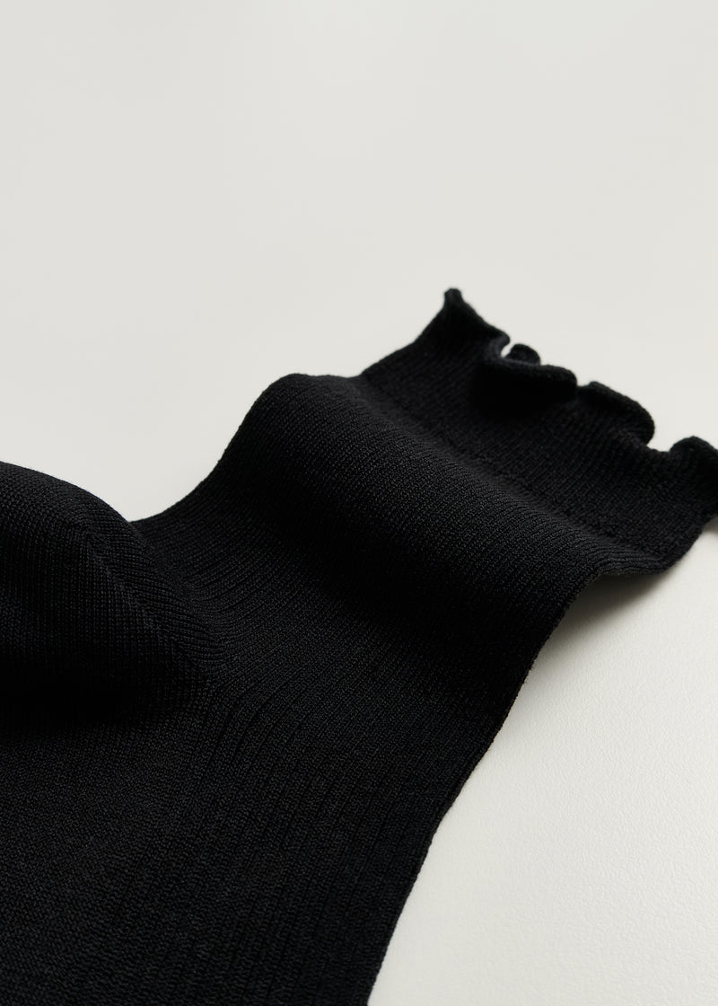 Aiayu Cotton Frill Strømper | Black