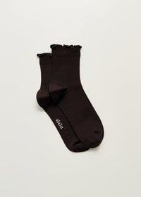 Aiayu Cotton Frill Strømper | Chocolate