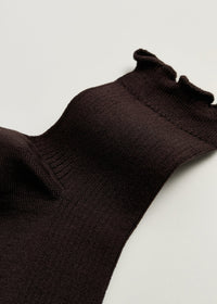 Aiayu Cotton Frill Strømper | Chocolate