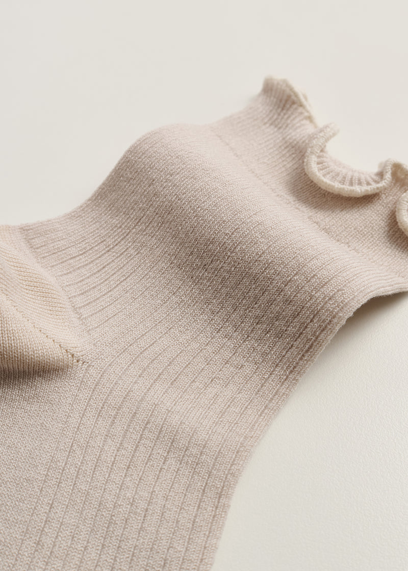 Aiayu Cotton Frill Strømper | Milk