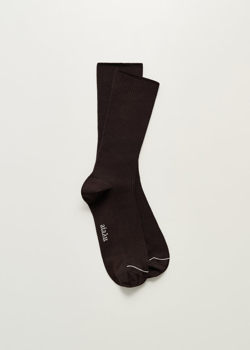 Aiayu Cotton Rib Strømper | Chocolate