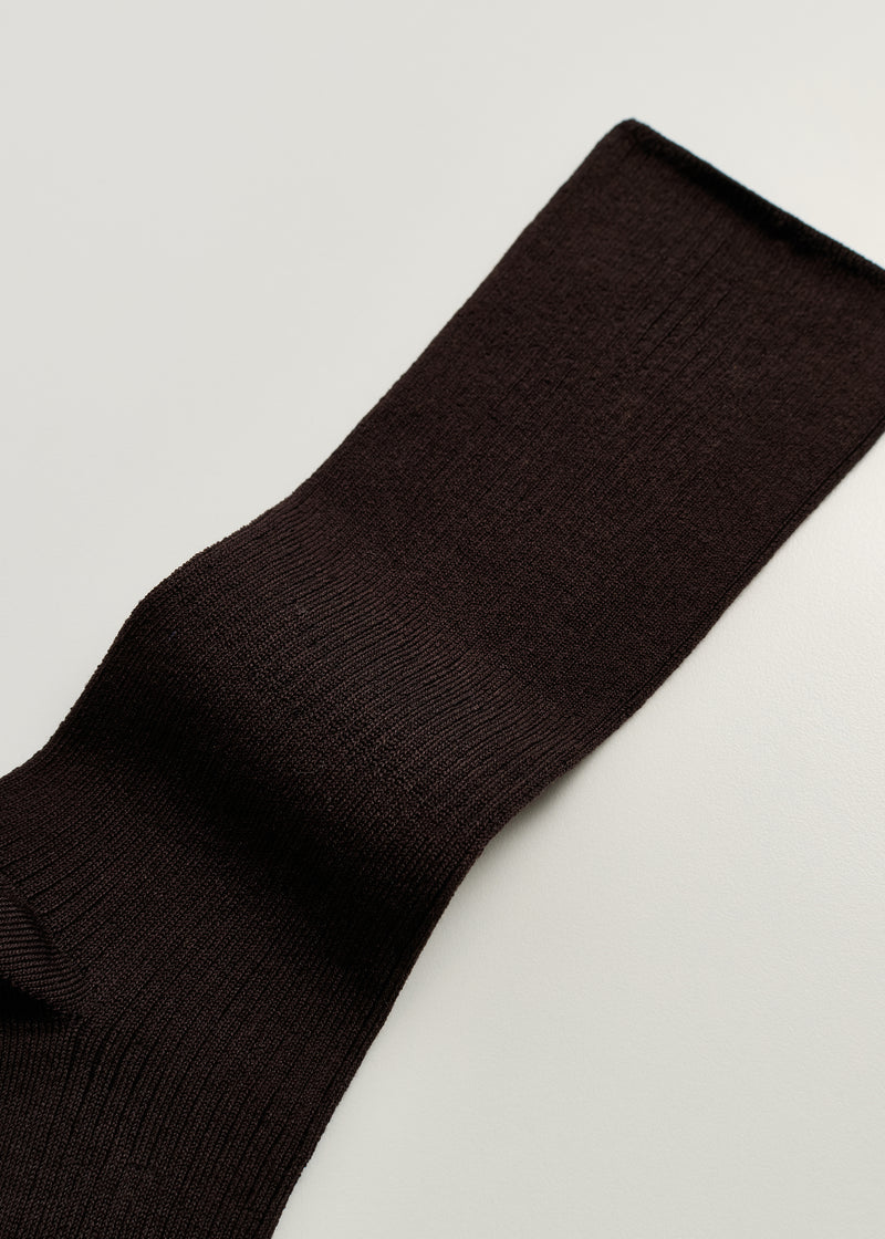 Aiayu Cotton Rib Strømper | Chocolate
