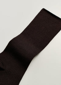 Aiayu Cotton Rib Strømper | Chocolate