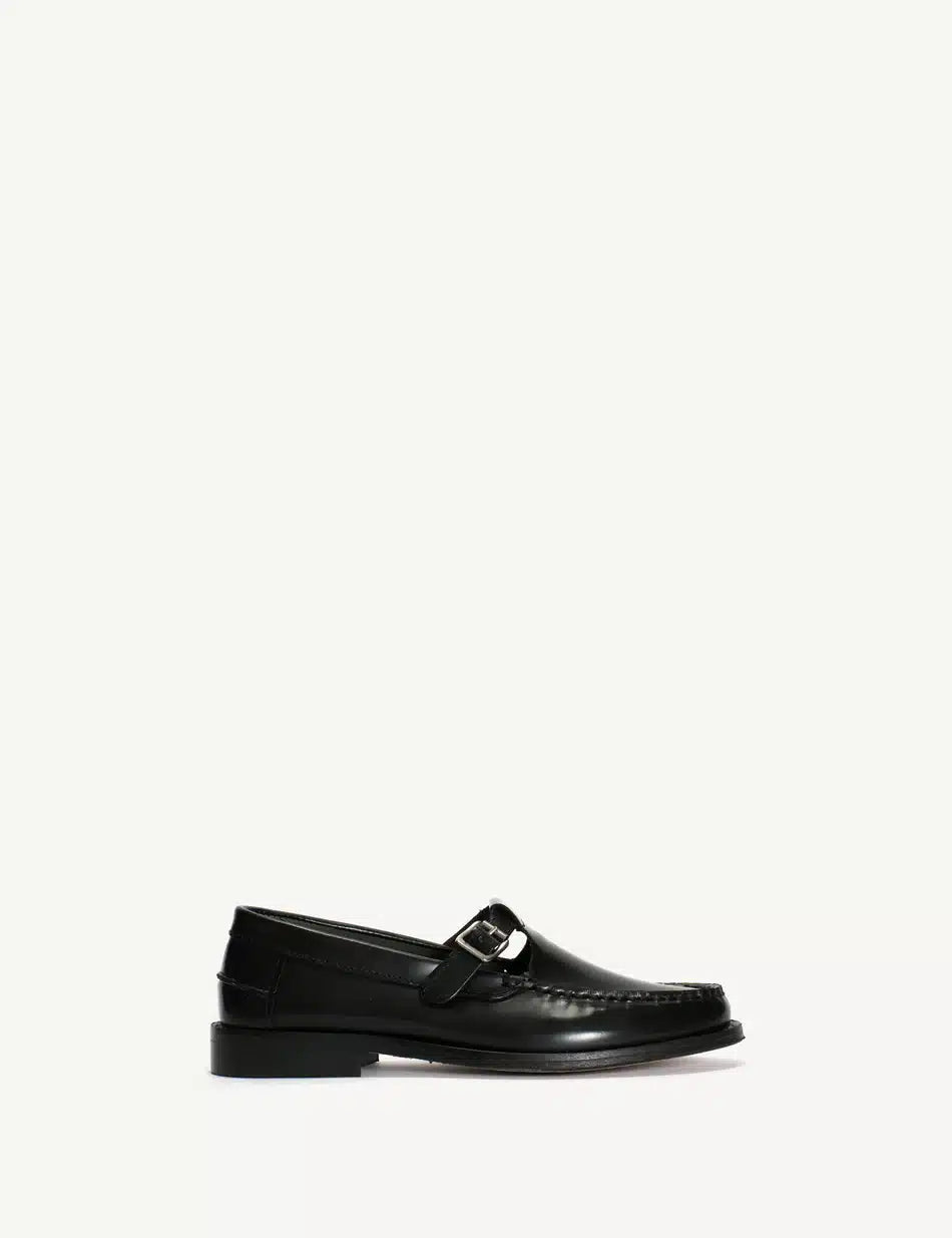 Dico Copenhagen Moccasin T-Bar Loafer | Black Polido Leather