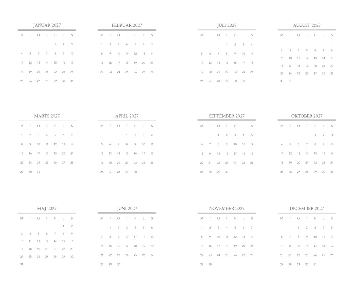 Atelier Aarhus | Dagskalender 2027