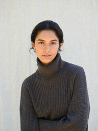Ellen Cashmere T-Neck Sweater | Dark Brown