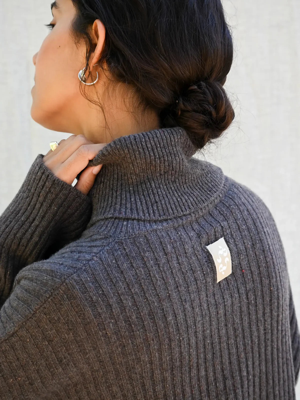 Ellen Cashmere T-Neck Sweater | Dark Brown