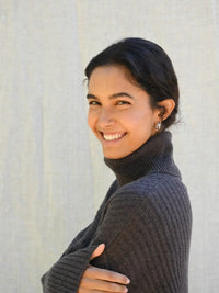Ellen Cashmere T-Neck Sweater | Dark Brown