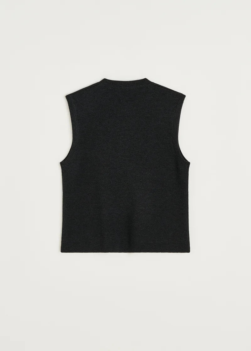 Aiayu Elva Vest - Pure Merino Uld | Antracite