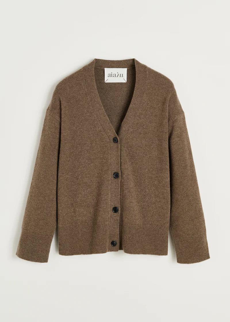 Aiayu Flora Cashmere Cardigan | Pure Dark Brown