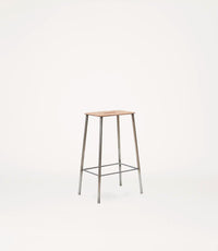 Frama Adam Stool | Raw Steel/Natural Leather | H65