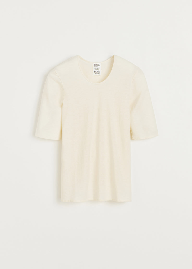 Aiayu Gentle Tee | Pure Ecru | Cashmere & Bomuld