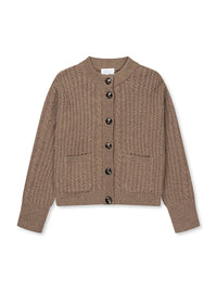 Proem Parades Gertrud Cable Cardigan | Coffee Melange