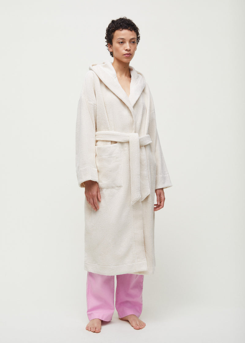 Aiayu Hooded Bathrobe | Pure Ecru | Badekåbe