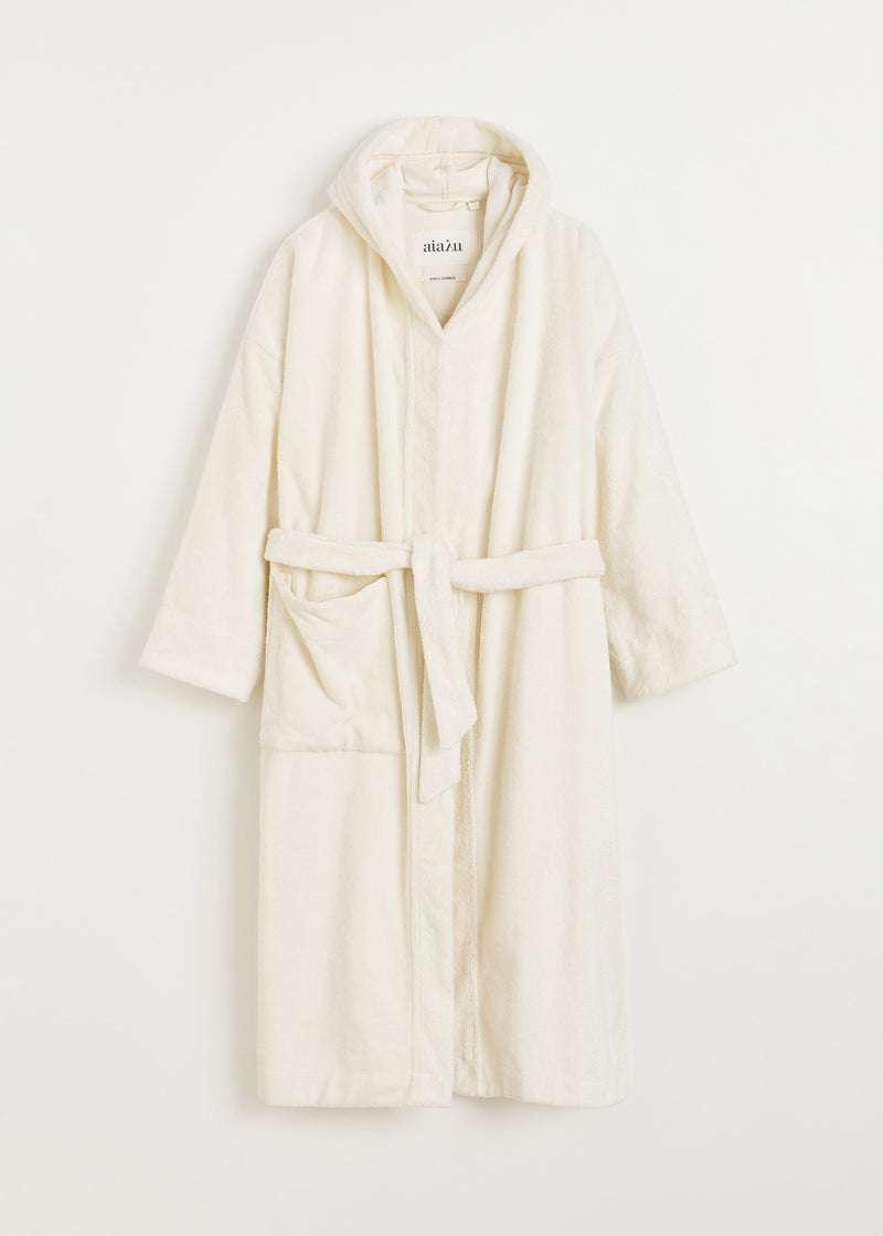 Aiayu Hooded Bathrobe | Pure Ecru | Badekåbe