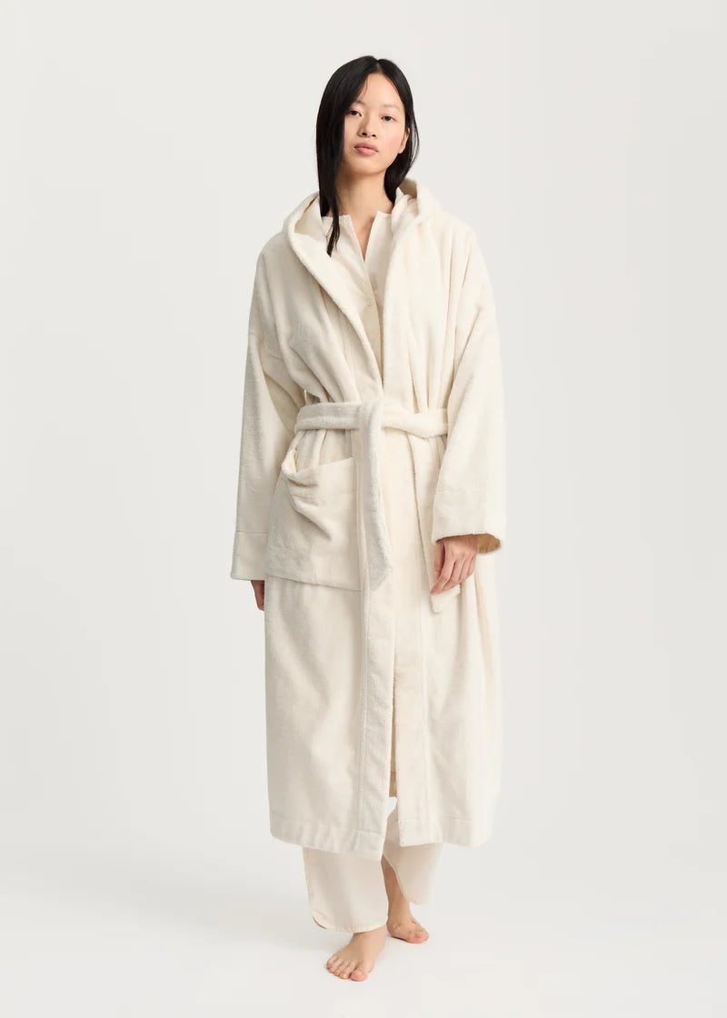 Aiayu Hooded Bathrobe Terry | Pure Ecru | Badekåbe