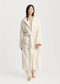 Aiayu Hooded Bathrobe Terry | Pure Ecru | Badekåbe
