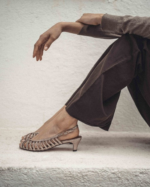 Anonymous Copenhagen Carminho 40 Stiletto | Vintage Champagne Gold