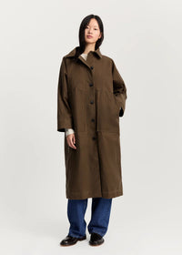 Aiayu Jay Coat Oilskin | Bark