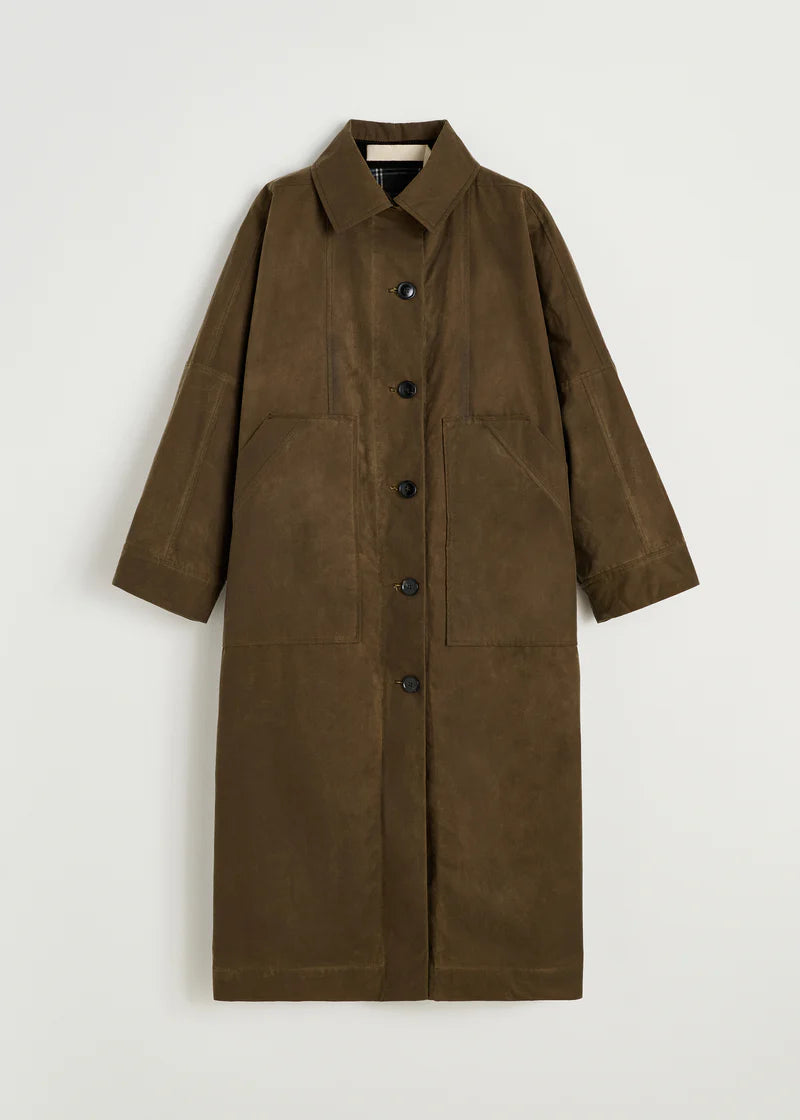 Aiayu Jay Coat Oilskin | Bark