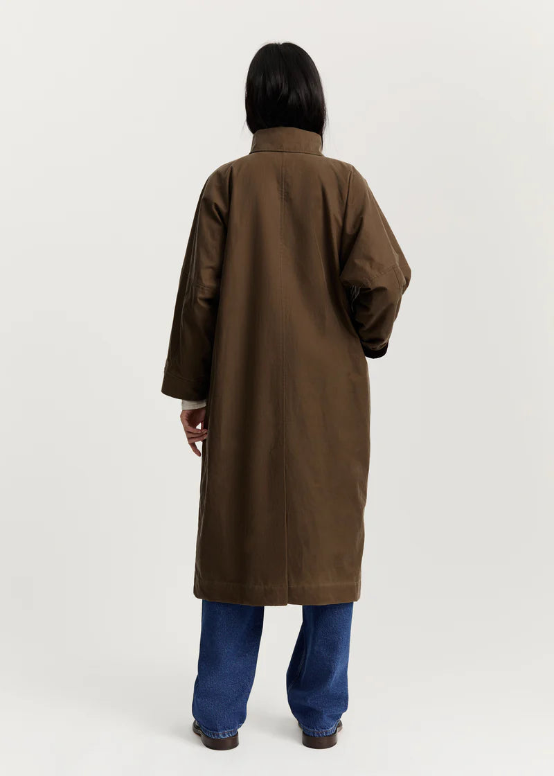 Aiayu Jay Coat Oilskin | Bark