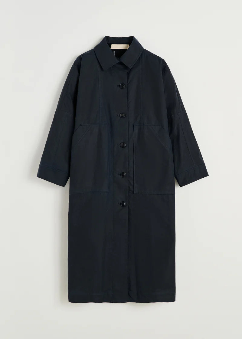 Aiayu Jay Coat Oilskin | Navy
