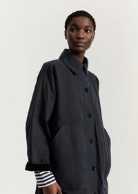 Aiayu Jay Coat Oilskin | Navy