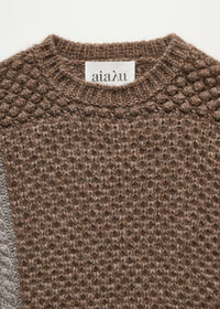 Aiayu Justina sweater – llama wool | Mix Pure Grey | Håndstrikket i Lama Uld