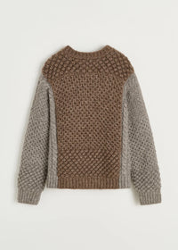 Aiayu Justina sweater – llama wool | Mix Pure Grey | Håndstrikket i Lama Uld