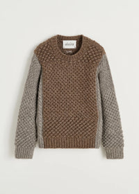 Aiayu Justina sweater – llama wool | Mix Pure Grey | Håndstrikket i Lama Uld