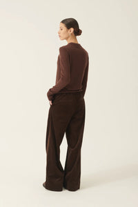 Rue de Tokyo Kura Merino Knit | Brown | Polo Sweater i uld